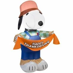 Gemmy Airblown Inflatable Snoopy as Scarecrow, Self-Inflates, G-70445