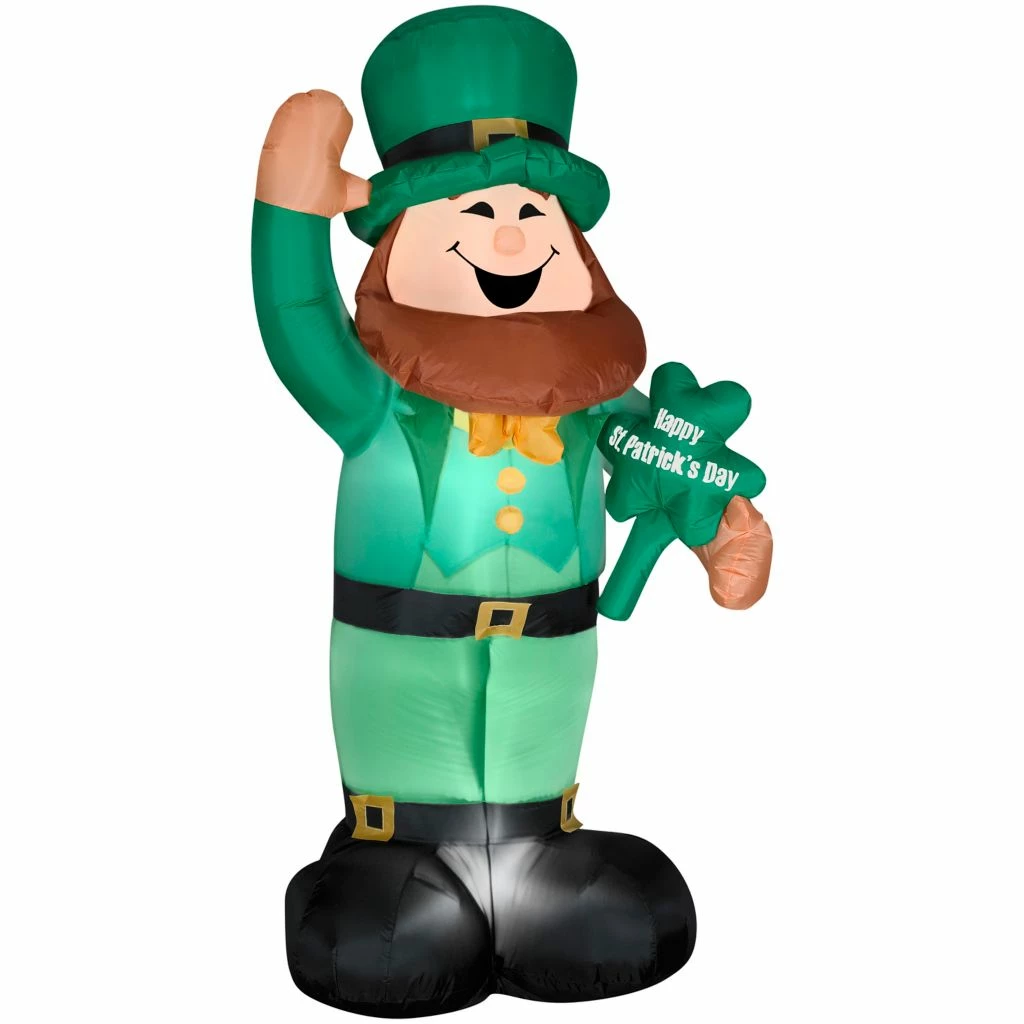 Gemmy 6 ft. Airblown Inflatable St. Patrick's Day Leprechaun 3 Gemmy 6 ft. Airblown Inflatable St. Patrick's Day Leprechaun