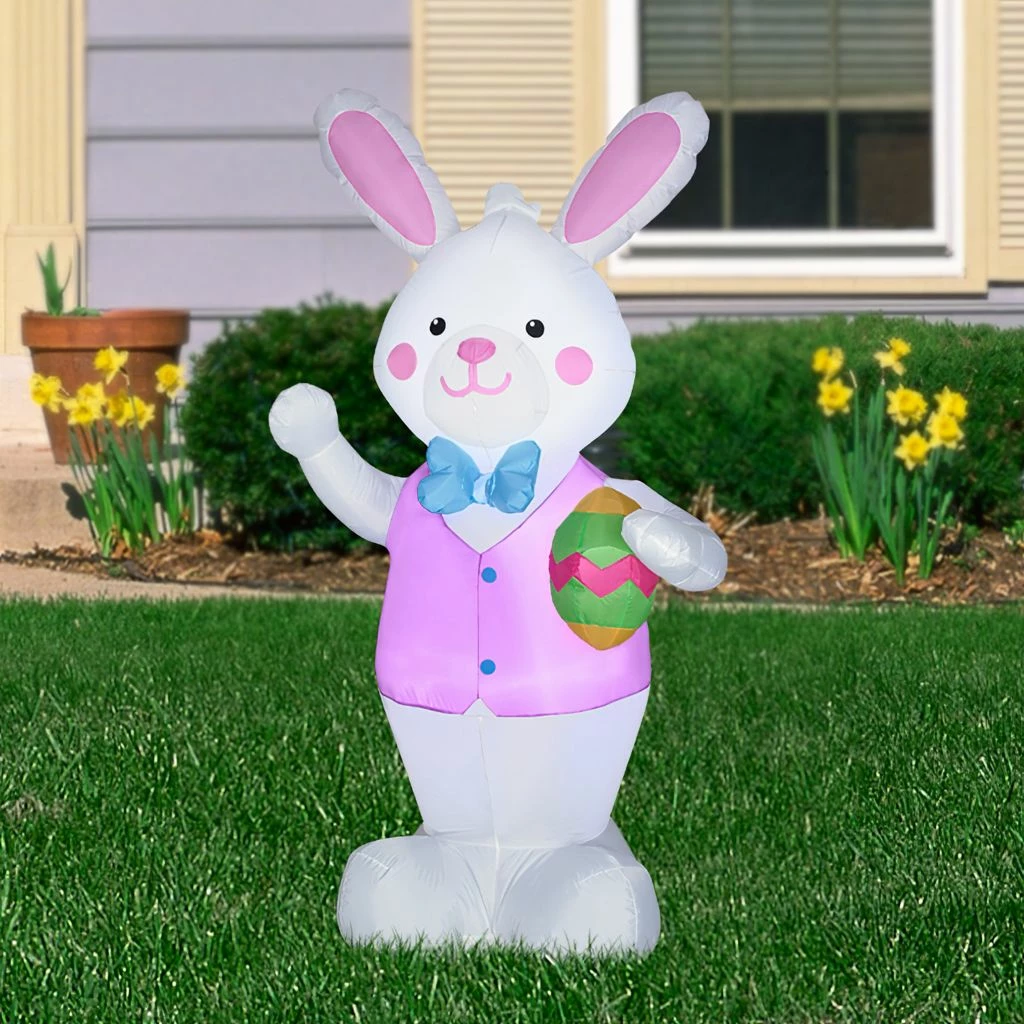 Gemmy Airblown Outdoor Bunny with Easter Egg, G-44335 4 Gemmy Airblown Outdoor Bunny with Easter Egg, G-44335 - Image 2