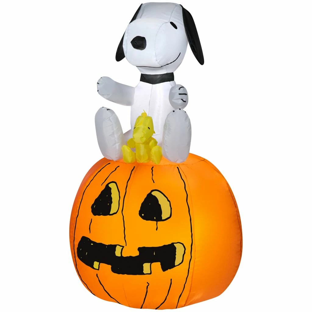 Gemmy Air-Blown Snoopy and Woodstock on Pumpkin Inflatable, Self-Inflates, G-52922 3 Gemmy Air-Blown Snoopy and Woodstock on Pumpkin Inflatable, Self-Inflates, G-52922