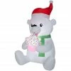 Gemmy Animated Inflatable Polar Bear with Cupcake -Gemmy Online Store 1572775