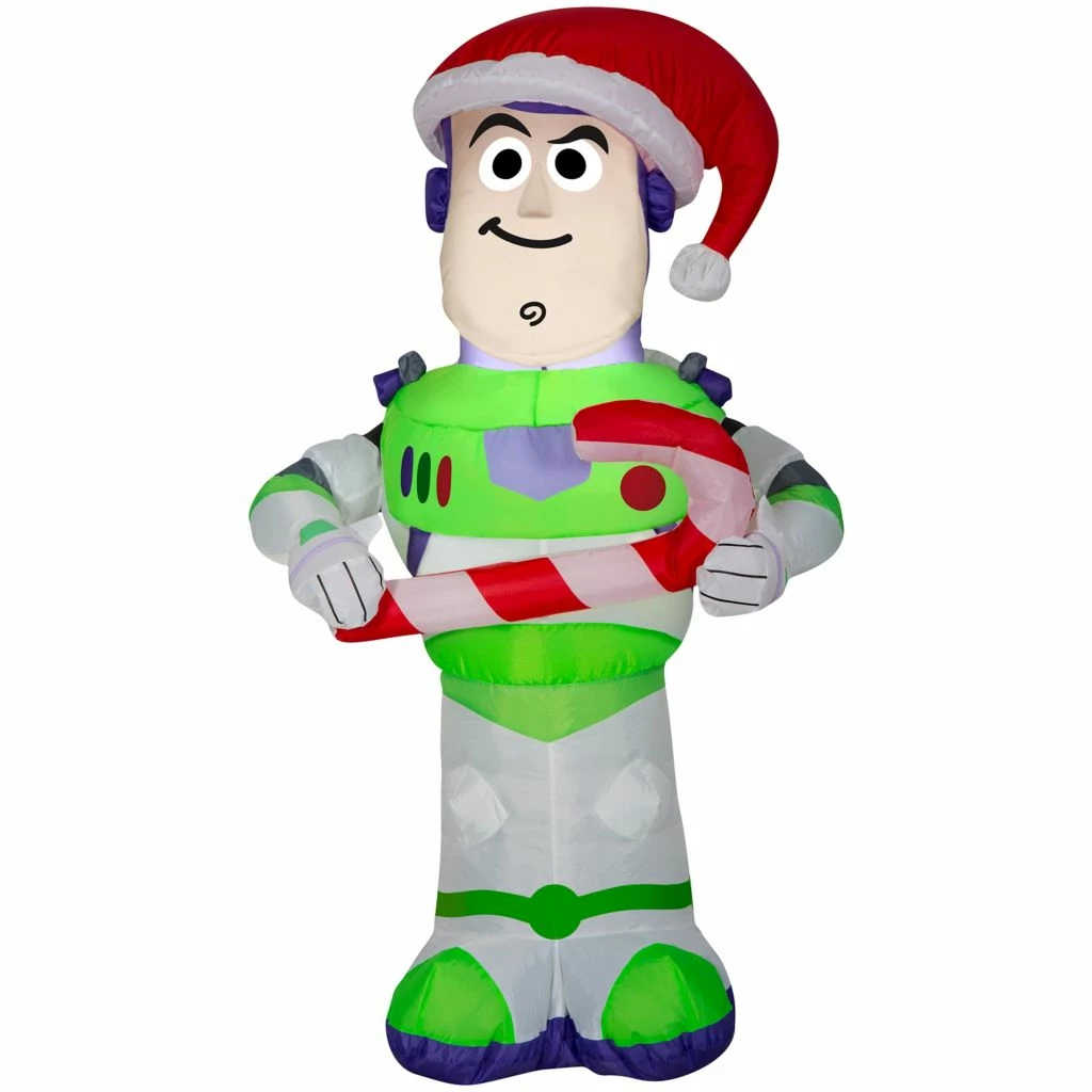 Gemmy Airblown Inflatable Stylized Buzz with Candy Cane 3 Gemmy Airblown Inflatable Stylized Buzz with Candy Cane