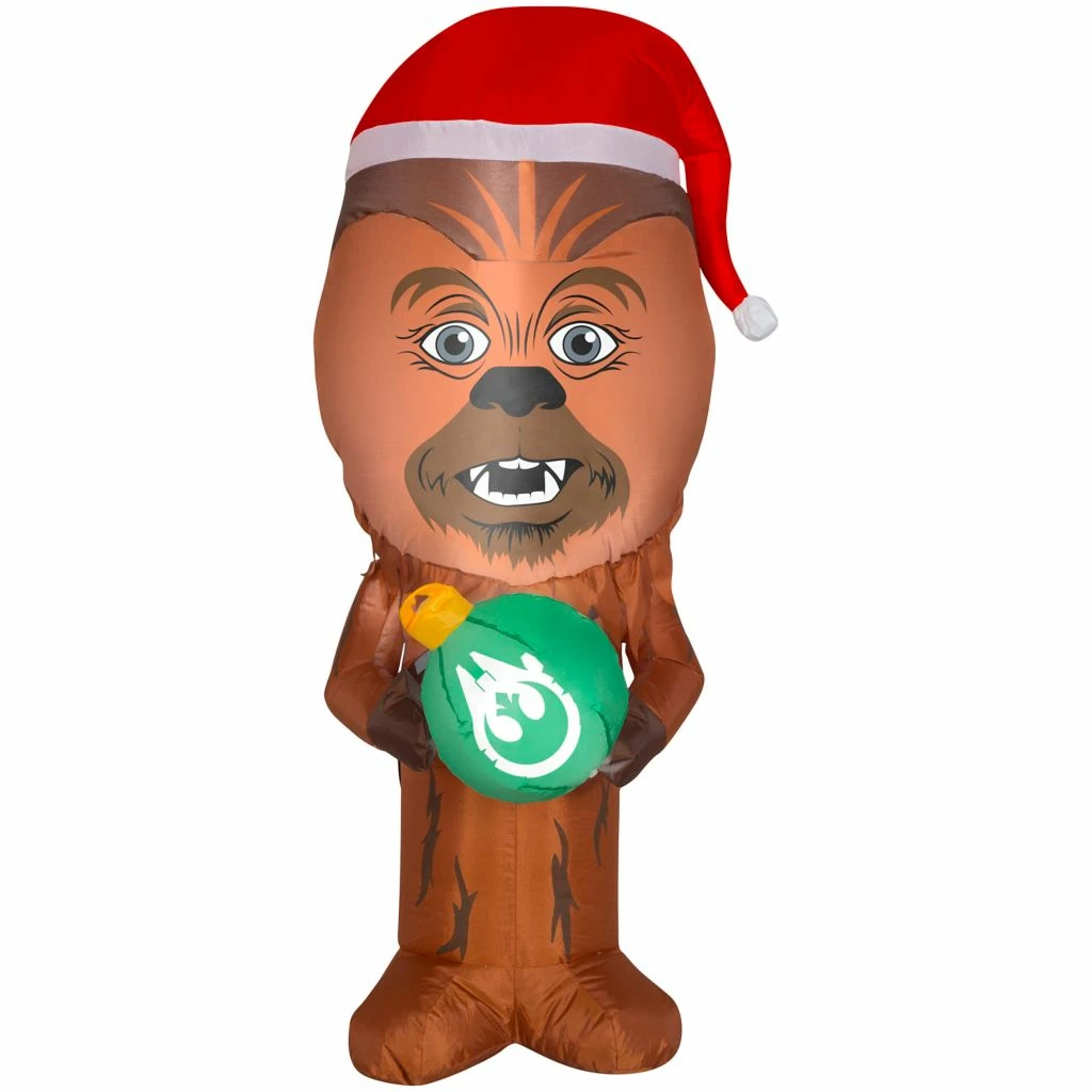 Gemmy Airblown Stylized Chewbacca with Santa Hat Decor, G-114962 3 Gemmy Airblown Stylized Chewbacca with Santa Hat Decor, G-114962