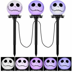 Gemmy Halloween Lightshow Pathway-CandleFlicker-Nightmare Before Christmas-Set of 3-Disney G-226049