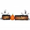 Gemmy Lightshow Airblown-Micro Lights-Sign-Happy Halloween with Ghosts and JOL-LG Scene (White) -Gemmy Online Store 1694761