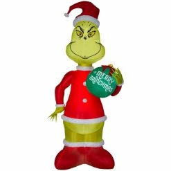 Gemmy Airblown Inflatable Grinch with Ornament, Giant Size, Dr. Seuss