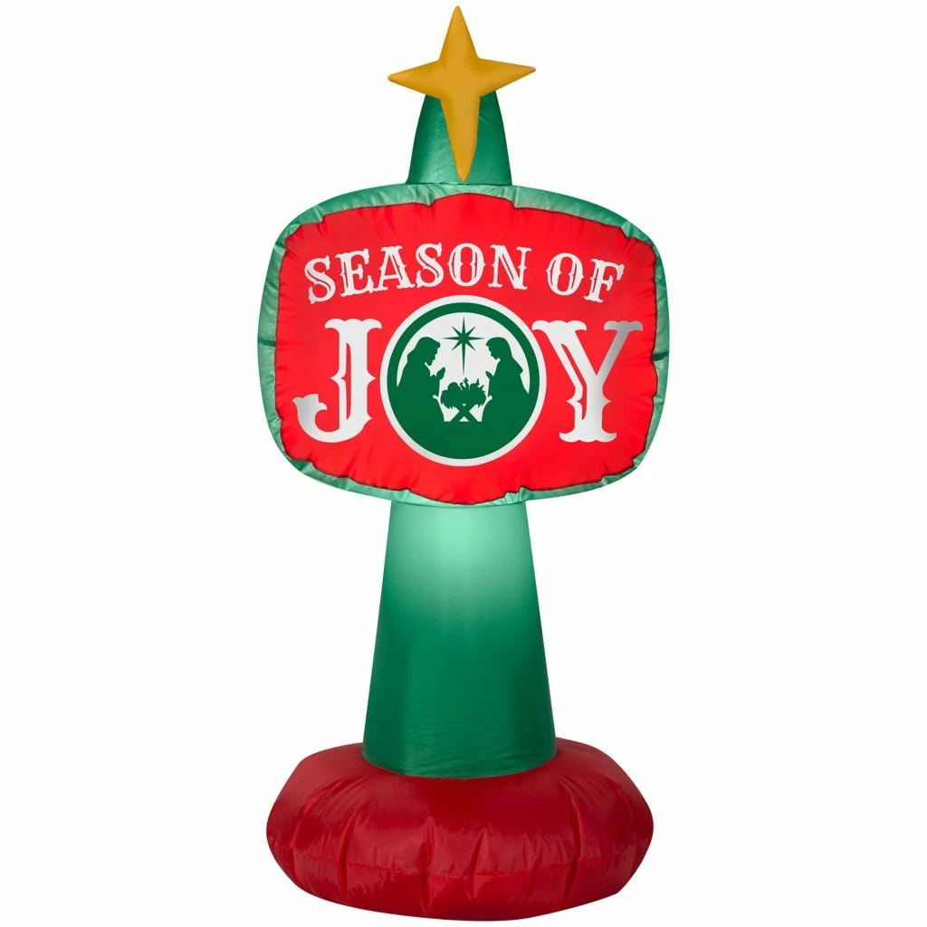 Gemmy Airblown Inflatable Outdoor Season of Joy Sign 3 Gemmy Airblown Inflatable Outdoor Season of Joy Sign