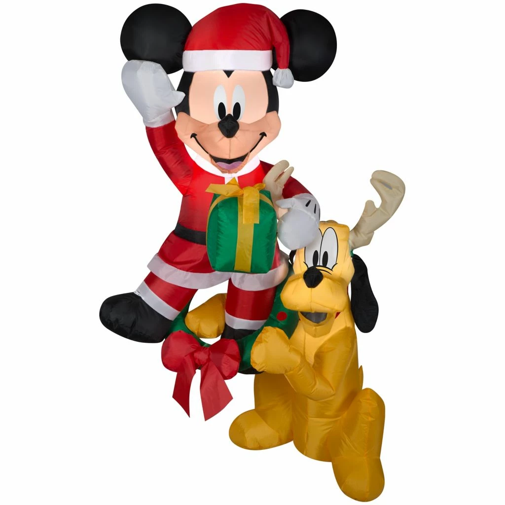 Gemmy Airblown Inflatable Hanging Mickey and Pluto, Disney 3 Gemmy Airblown Inflatable Hanging Mickey and Pluto, Disney
