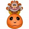Gemmy Airblown Inflatable Harvest Turkey and Pumpkin with Banner Scene -Gemmy Online Store 1904182