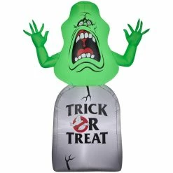 Gemmy Airblown Inflatable Ghostbusters Slimer on Tombstone, G-227213