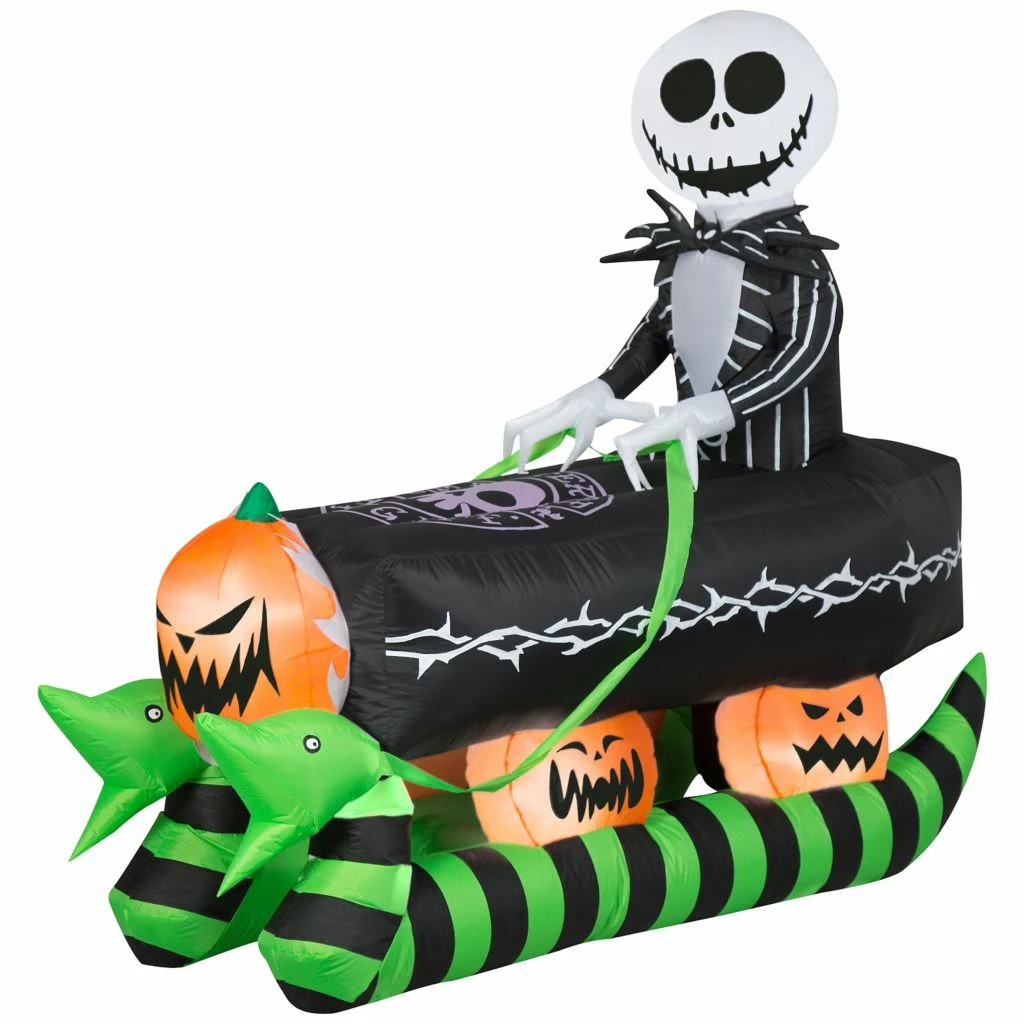 New! Gemmy Airblown Inflatable Jack Skellington on Coffin Sleigh 3 New! Gemmy Airblown Inflatable Jack Skellington on Coffin Sleigh