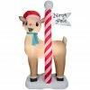New! Gemmy Airblown Inflatable Rudolph the Red-Nosed Reindeer with North Pole Sign, G-110001 -Gemmy Online Store 1935108