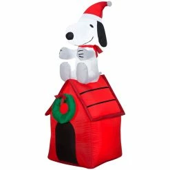 New! Gemmy Airblown Inflatable Snoopy on Dog House, G-110928