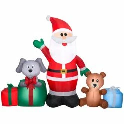 New! Gemmy Airblown Inflatable Santa and Friends, G-117596