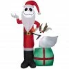 New! Gemmy Airblown Inflatable Jack Skellington as Santa and Zero Wearing Antlers, G-117716 -Gemmy Online Store 1935142