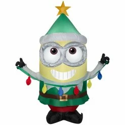 New! Gemmy Airblown Inflatable Minion Dave with Light String, G-119007