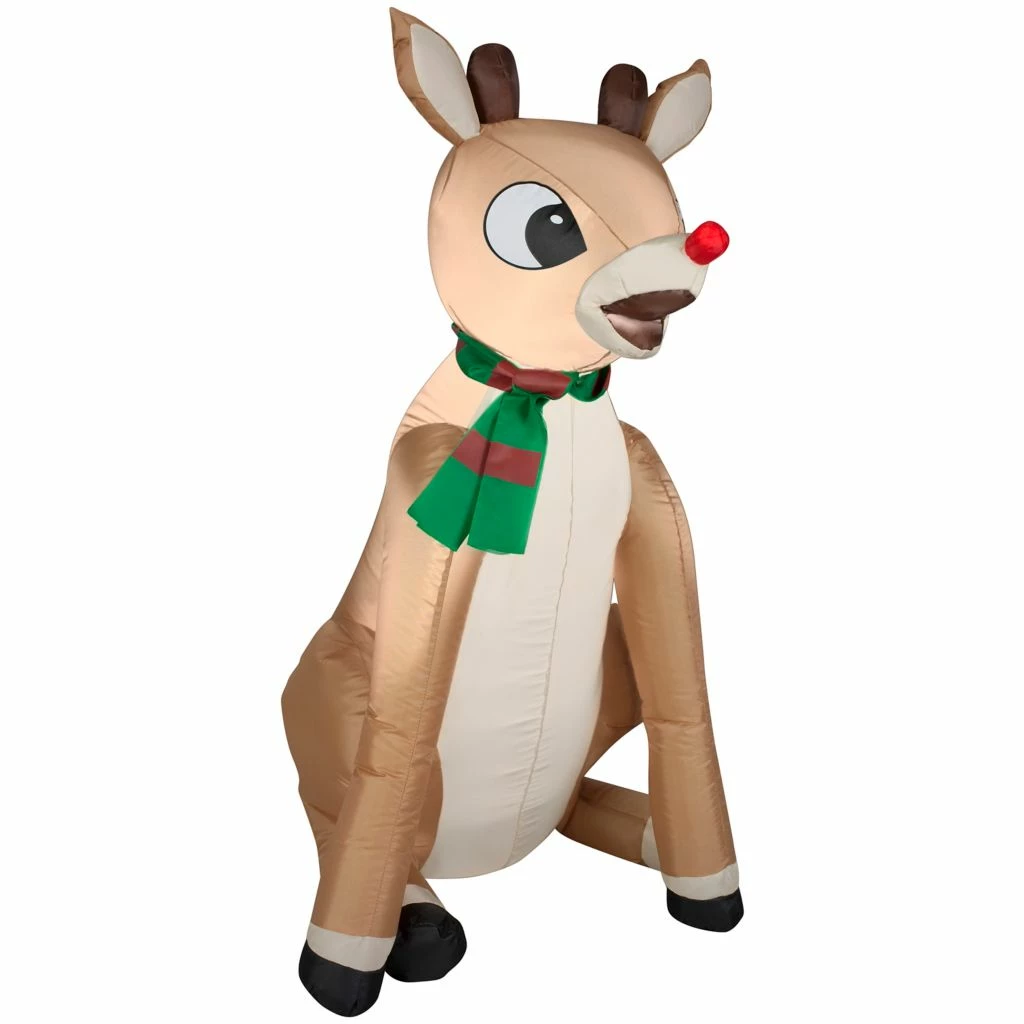 New! Gemmy Airblown Inflatable Rudolph the Red-Nosed Reindeer with Striped Scarf, G-86344 3 New! Gemmy Airblown Inflatable Rudolph the Red-Nosed Reindeer with Striped Scarf, G-86344